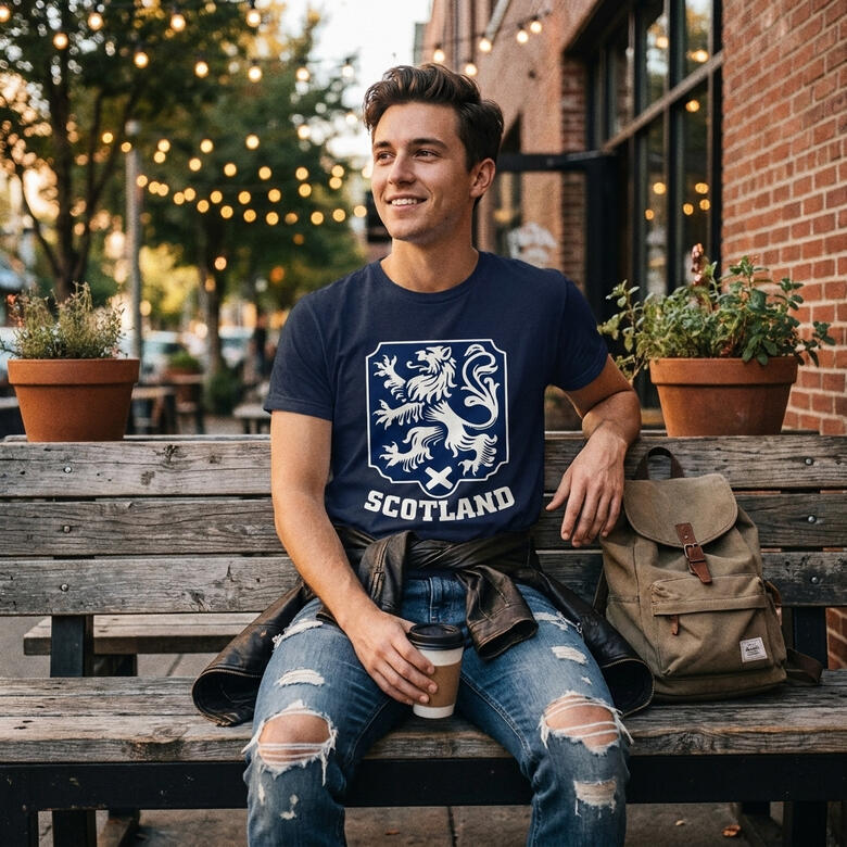 Scotland Lion Rampant Crest Tee Scotland Lion Rampant Crest Tee