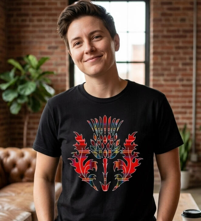 Scottish Tartan Thistle Emblem Scottish Tartan Thistle Emblem Tee